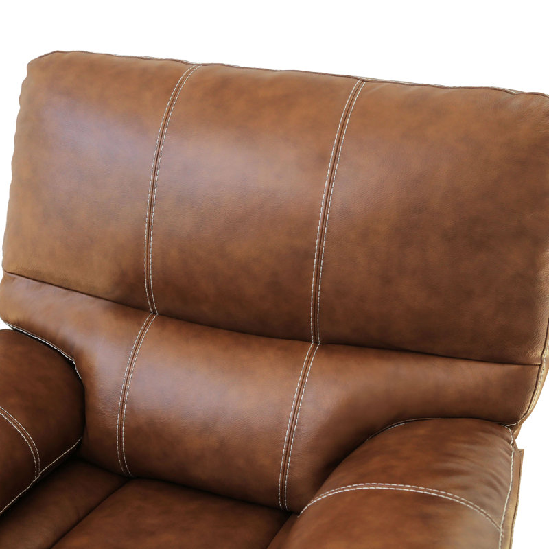 Steelside™ Flagg 86" Genuine Leather Pillow Top Arm Reclining Sofa